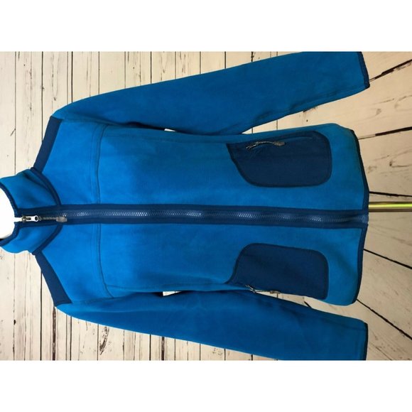 Green Tea Small Fleece Jacket Full Zip Coat Blue Anthropologie Womens Aqua - Picture 9 of 11